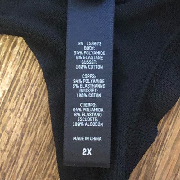 Skims Black Onyx Summer Mesh Mid Waist Thong Panties Size 2X - Picture 5 of 7